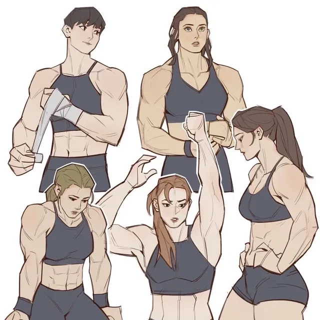 Five Muscular Women Avatar